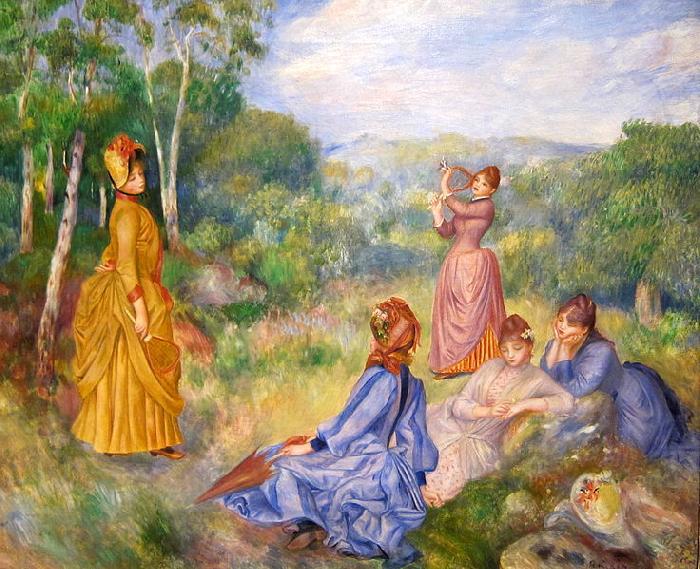 Pierre-Auguste Renoir Young Ladies Playing Badminton china oil painting image